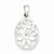 Sterling Silver Polished Oval Filigree Flower Pendant, Pendants for Necklace