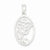 Sterling Silver CZ Polished Rose in Oval Pendant, Pendants for Necklace