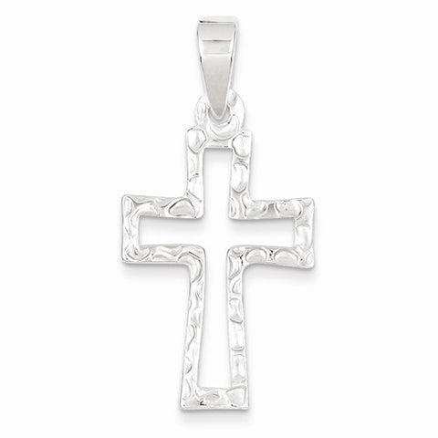 Sterling Silver Polished Open Cross Pendant, Pendants for Necklace