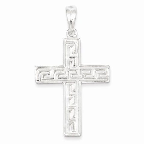 Sterling Silver Polished & Textured Cross Pendant, Pendants for Necklace