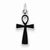Sterling Silver Black Enamel Cross Pendant, Pendants for Necklace
