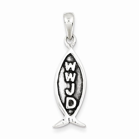 Sterling Silver Antiqued Ichthus Fish Pendant, Pendants for Necklace