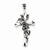 Sterling Silver Antiqued Flowered Cross Pendant, Pendants for Necklace