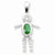 Sterling Silver CZ & August Glass Boy Pendant, Pendants for Necklace