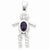 Sterling Silver CZ & February Glass Boy Pendant, Pendants for Necklace