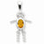 Sterling Silver CZ & November Glass Boy Pendant, Pendants for Necklace