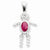 Sterling Silver CZ & October Pink CZ Boy Pendant, Pendants for Necklace