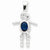Sterling Silver CZ & September Glass Boy Pendant, Pendants for Necklace