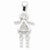 Sterling Silver CZ & April Glass Girl Pendant, Pendants for Necklace