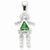 Sterling Silver CZ & August Glass Girl Pendant, Pendants for Necklace