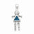 Sterling Silver CZ & December Glass Girl Pendant, Pendants for Necklace