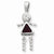 Sterling Silver CZ & January Glass Girl Pendant, Pendants for Necklace