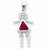Sterling Silver CZ & July Glass Girl Pendant, Pendants for Necklace