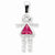 Sterling Silver CZ & October Pink CZ Girl Pendant, Pendants for Necklace