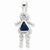 Sterling Silver CZ & September Glass Girl Pendant, Pendants for Necklace