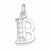 Sterling Silver White CZ Initial B Pendant, Pendants for Necklace