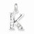 Sterling Silver White CZ Initial K Pendant, Pendants for Necklace