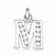 Sterling Silver White CZ Initial M Pendant, Pendants for Necklace