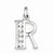 Sterling Silver White CZ Initial R Pendant, Pendants for Necklace