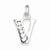 Sterling Silver White CZ Initial V Pendant, Pendants for Necklace