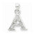 Sterling Silver CZ Initial A Pendant, Lovely Pendants for Necklace