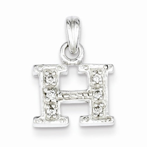 Sterling Silver CZ Initial H Pendant, Dazzling Pendants for Necklace