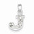 Sterling Silver CZ Initial J Pendant, Delightful Pendants for Necklace