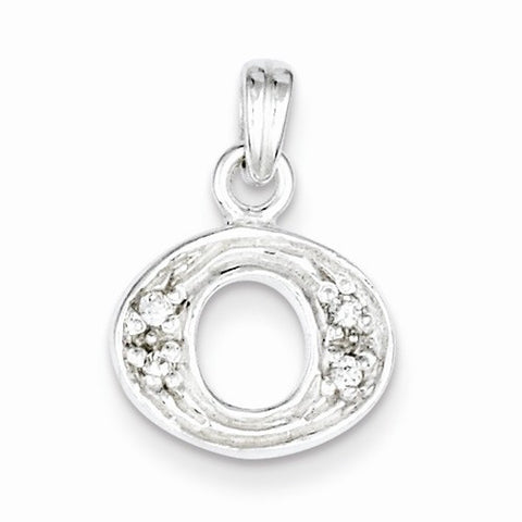 Sterling Silver CZ Initial O Pendant, Gorgeous Pendants for Necklace