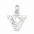Sterling Silver CZ Initial V Pendant, Appealing Pendants for Necklace