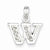 Sterling Silver CZ Initial W Pendant, Charm