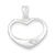 Sterling Silver White CZ Polished Heart Pendant, Pendants for Necklace
