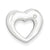 Sterling Silver Polished Heart w/CZ Slide Pendant, Pendants for Necklace