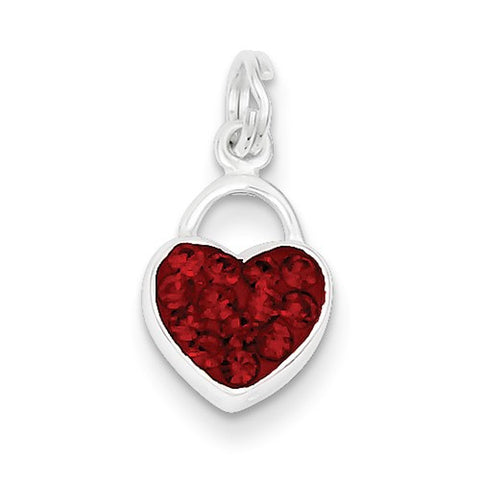 Sterling Silver Stellux Crystal Polished Heart Pendant, Pendants for Necklace