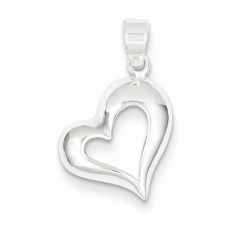 Sterling Silver Polished Heart Pendant, Dazzling Pendants for Necklace
