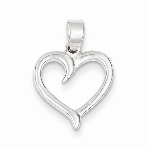 Sterling Silver Polished Heart pendant, Beautiful Pendants for Necklace