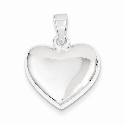 Sterling Silver Polished Heart Pendant, Exquisite Pendants for Necklace