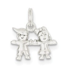 Sterling Silver Polished Boy and Girl Charm hide-image