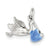 Sterling Silver Blue Enamel Polished Stork Charm hide-image
