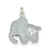 CZ Grey Enameled Polished Elephant Charm in Sterling Silver