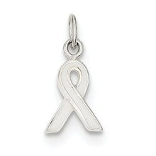 Sterling Silver White Enameled Awareness Charm hide-image