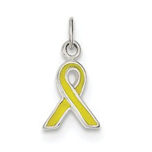 Sterling Silver Yellow Enameled Awareness Charm hide-image