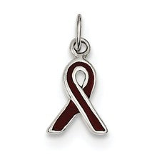 Sterling Silver Brown Enameled Awareness Charm hide-image