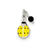 Yellow Enameled Ladybug w/Bead Charm in Sterling Silver
