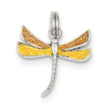 Sterling Silver Yellow & Orange Dragonfly Charm hide-image