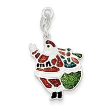 Sterling Silver Enameled Santa Charm hide-image