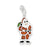 Polished & Enameled Santa Charm in Sterling Silver