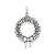 Antiqued Christmas Wreath Charm in Sterling Silver
