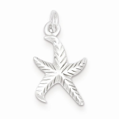 Sterling Silver Textured Starfish Pendant, Pendants for Necklace