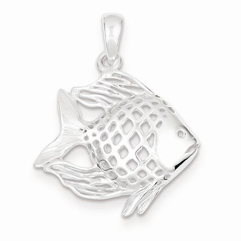 Sterling Silver Fish Pendant, Pendants for Necklace
