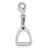 Small Polished Horse Stirrup Charm in Sterling Silver